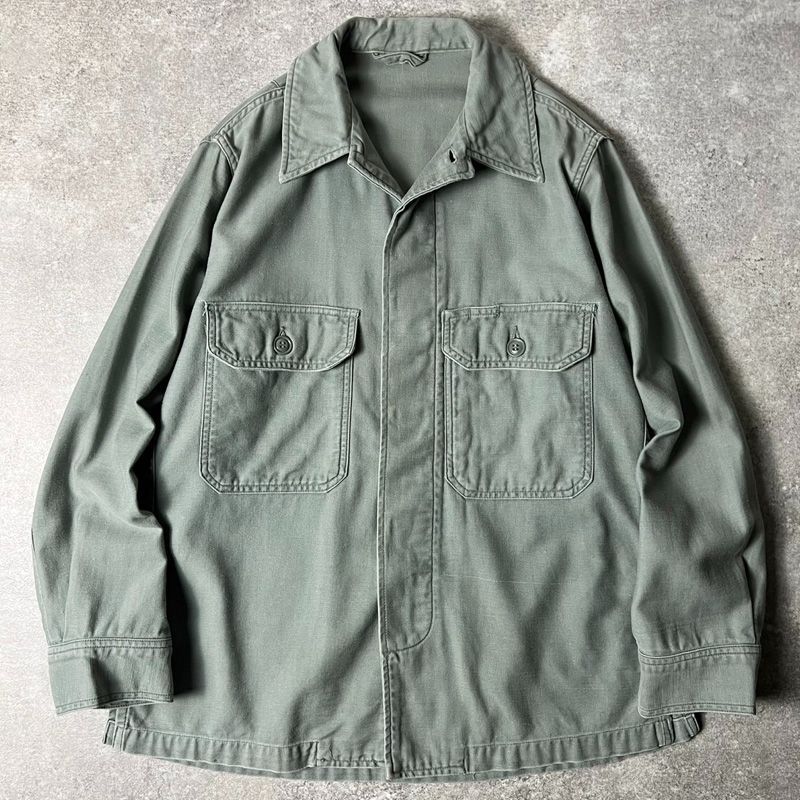 50s USAF 米軍実物 コットン サテン ユーティリティ シャツ 初期 / 50 