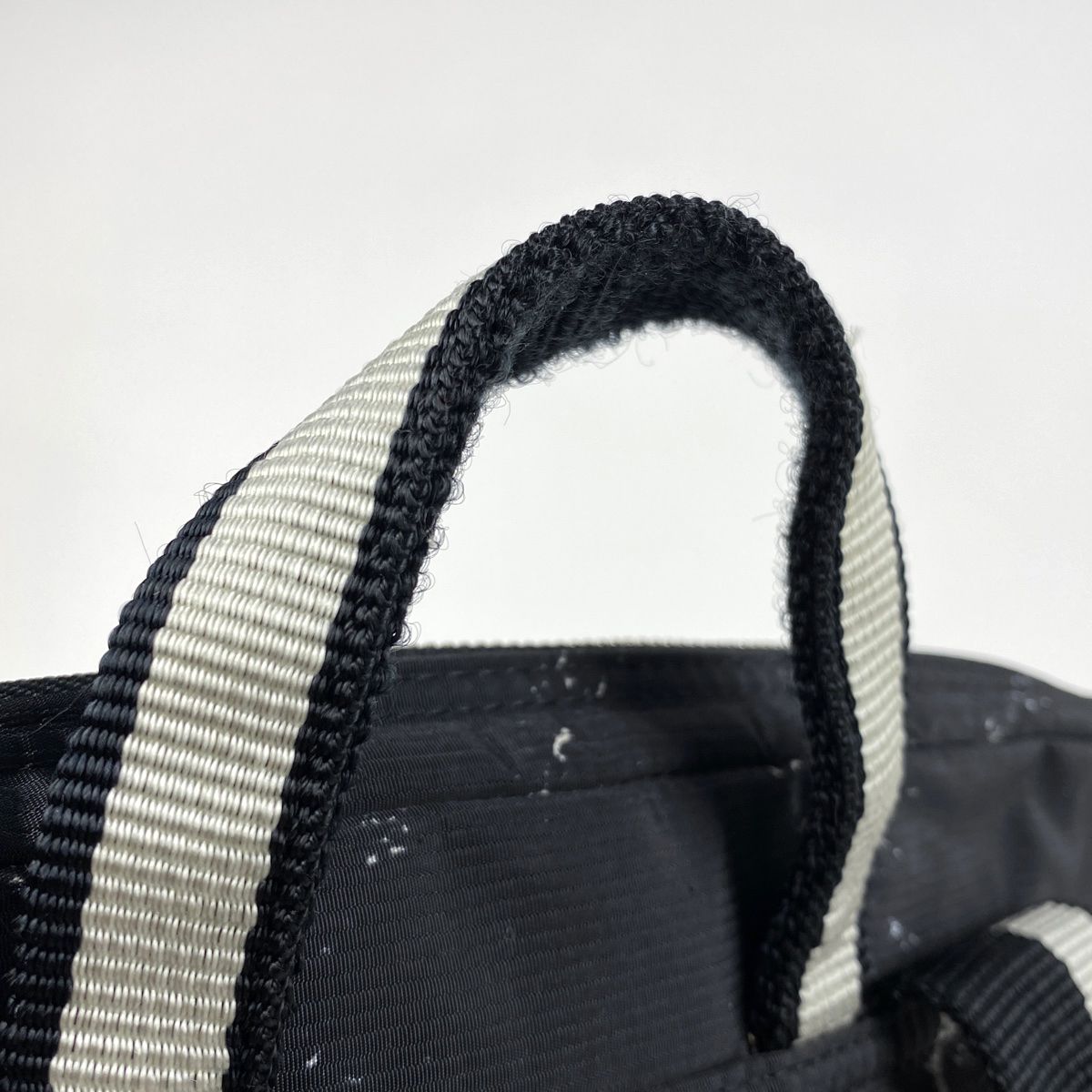 シャネル リュックサック 旧トラベルライン 黒×白 ナイロン