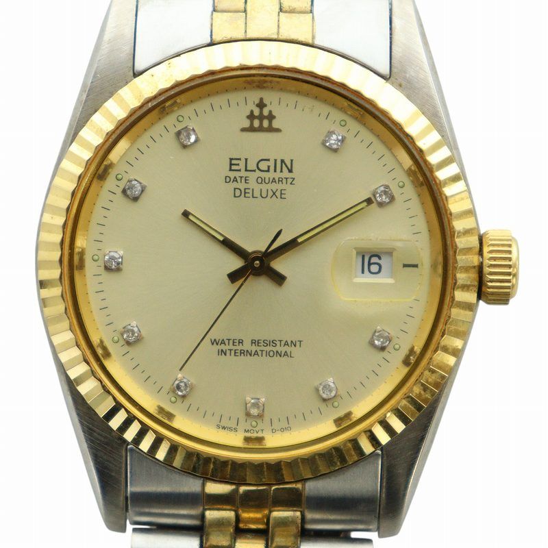 エルジン ELGIN デラックス DELUXE 腕時計 ウォッチ クォーツ