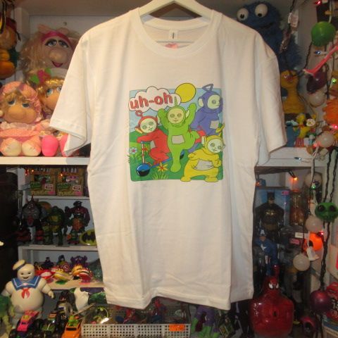 TeletubbiesテレタビーズTinky WinkyTshirtTシャツTinky  Winkyティンキー・ウィンキーpurpleパープルDipsyディプシーgreenグリーンLaa-LaaラーラyellowsizeL -  ショッピング値下げ