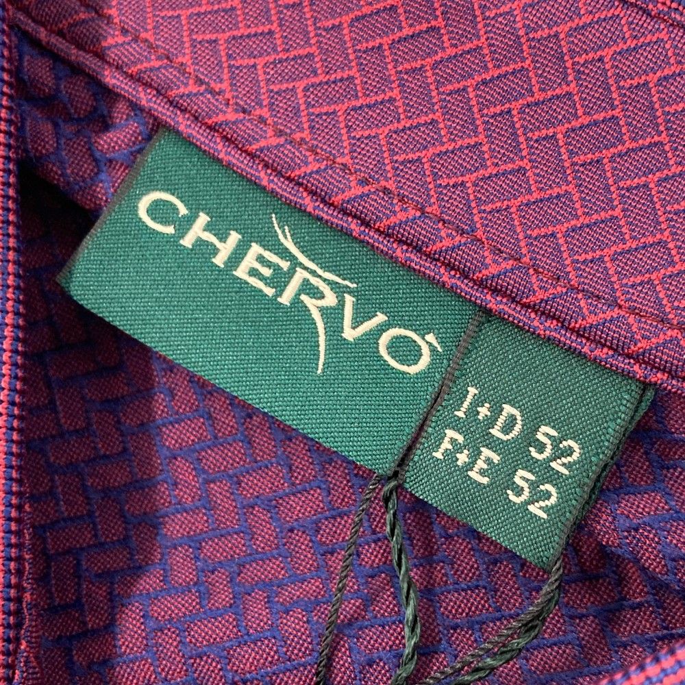 サイズ：52 CHERVO シェルボ  長袖ポロシャツ 総柄 パープル系 [240101449086] ゴルフウェア メンズ ストスト サイズ：52 CHERVO シェルボ 長袖ポロシャツ 総柄 パープル系