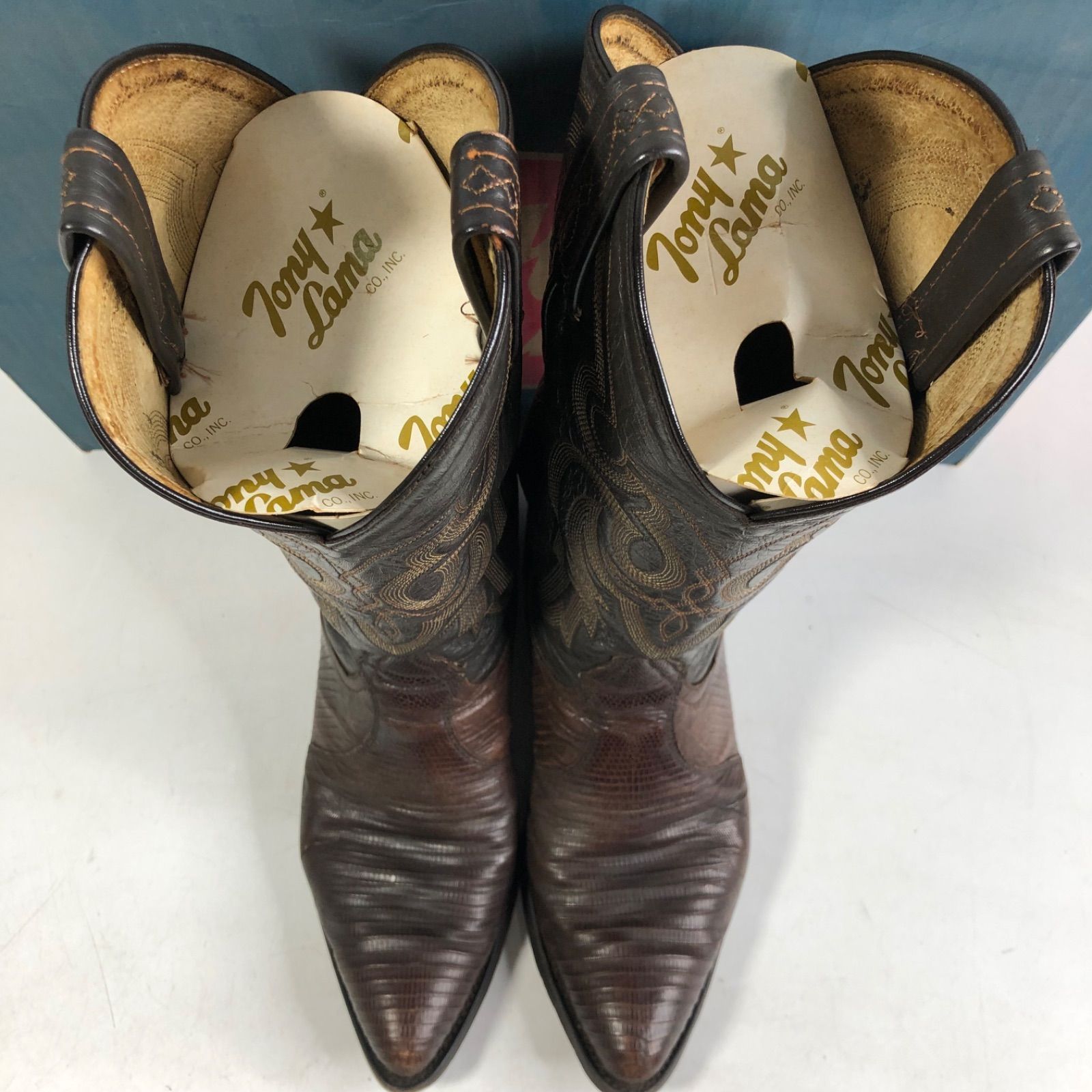 A0917-16-8 TONY LAMA トニーラマ 革 ブーツ ウエスタンブーツ ブラウン SIZE 7.5
