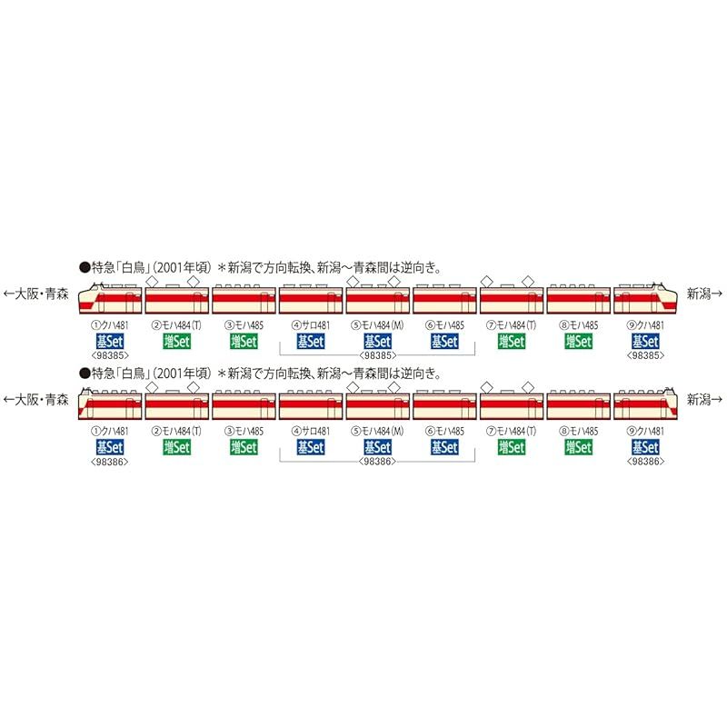 TOMIX Nゲージ 485系特急電車 京都総合運転所・白鳥 増結セット 4両 98387 鉄道模型 電車 0 - メルカリ