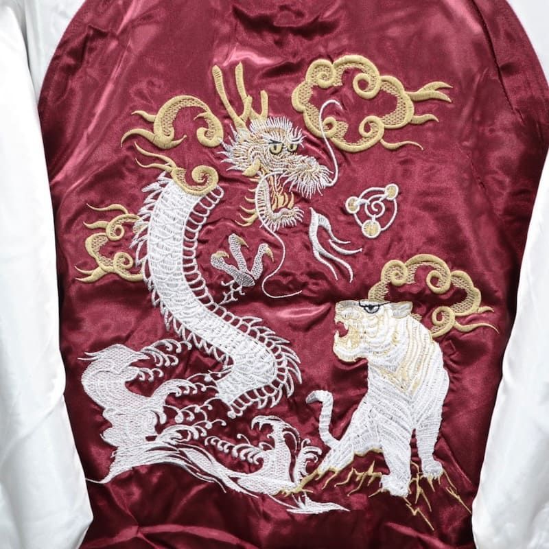 新品 メンズ スカジャン 龍 竜 虎 ブルゾン アウター ジャンパー