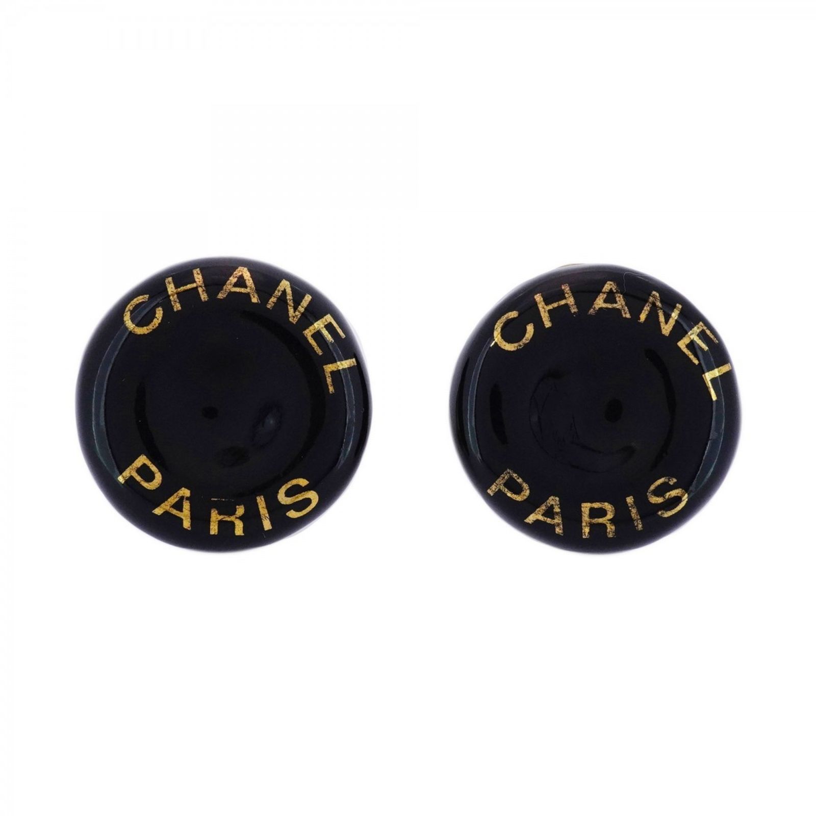 シャネル Chanel シャネル イヤリング シャネル サークル GPメッキ プラスチック ゴールド ブラックレディース P1211590