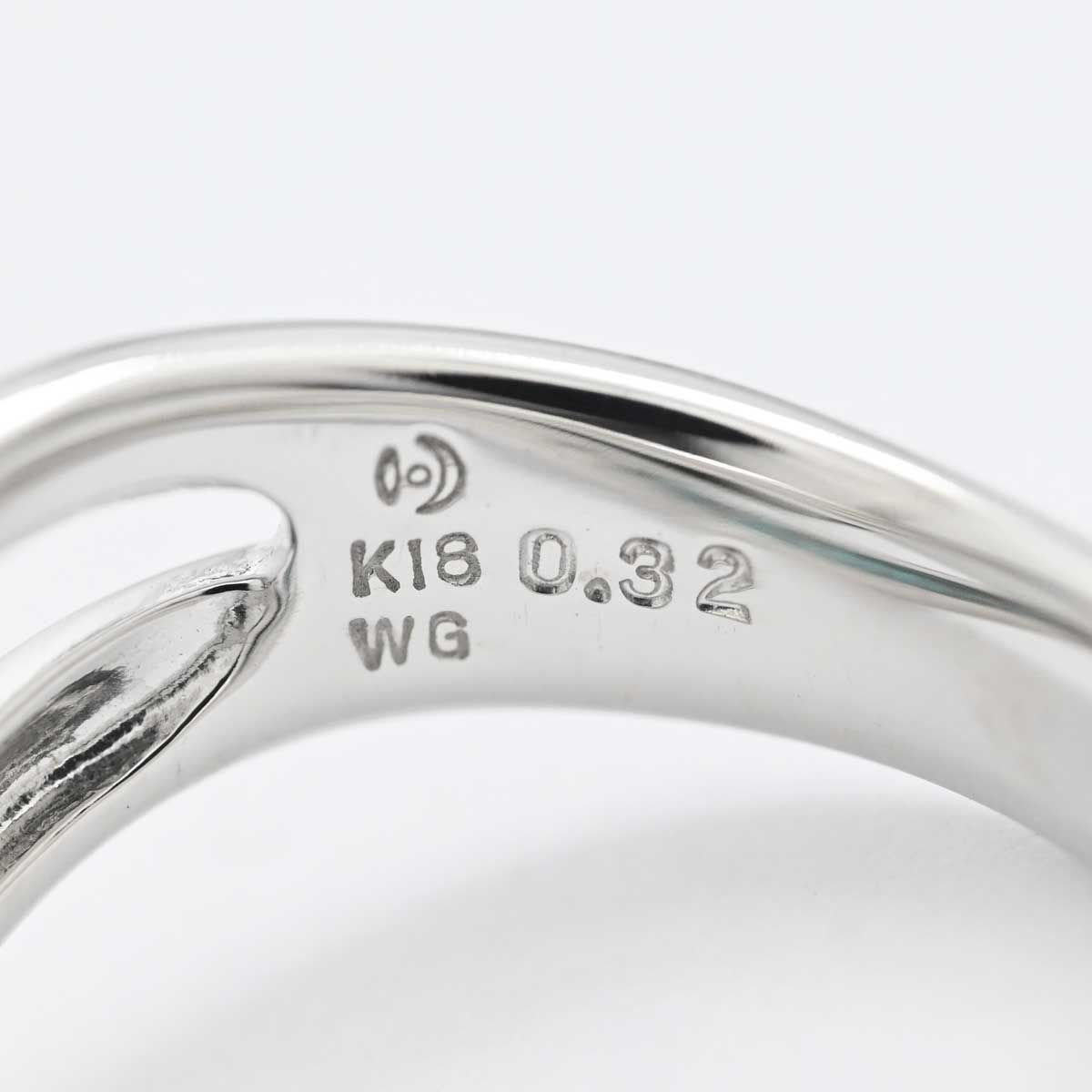 3376) タサキ TASAKI K18WG ホワイトゴールド ダイヤ0.02ct トルマリン 