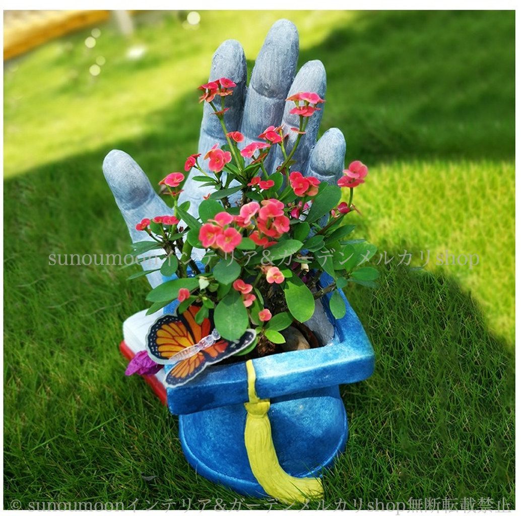 庭 プランター ハンド 庭の装飾 青 手 8-14 植木鉢 インテリア お洒落 ガーデン ユニーク ガーデン雑貨 おしゃれ ガーデニング ブルー 雑貨 ガーデンインテリア 鉢植え WWW_GEBZETESISAT_COM_TR