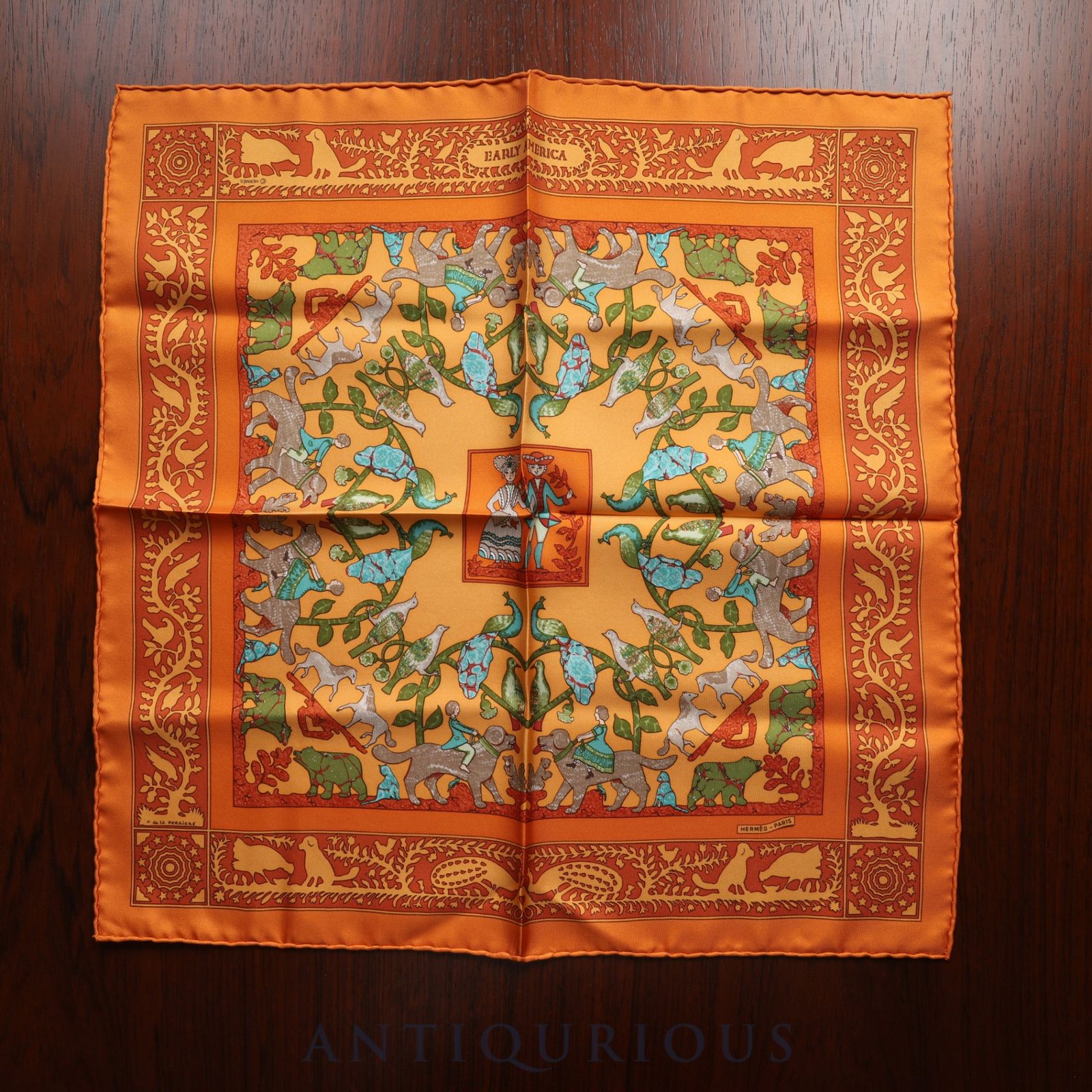 エルメス スカーフ カレ45 古き良きアメリカ SILK