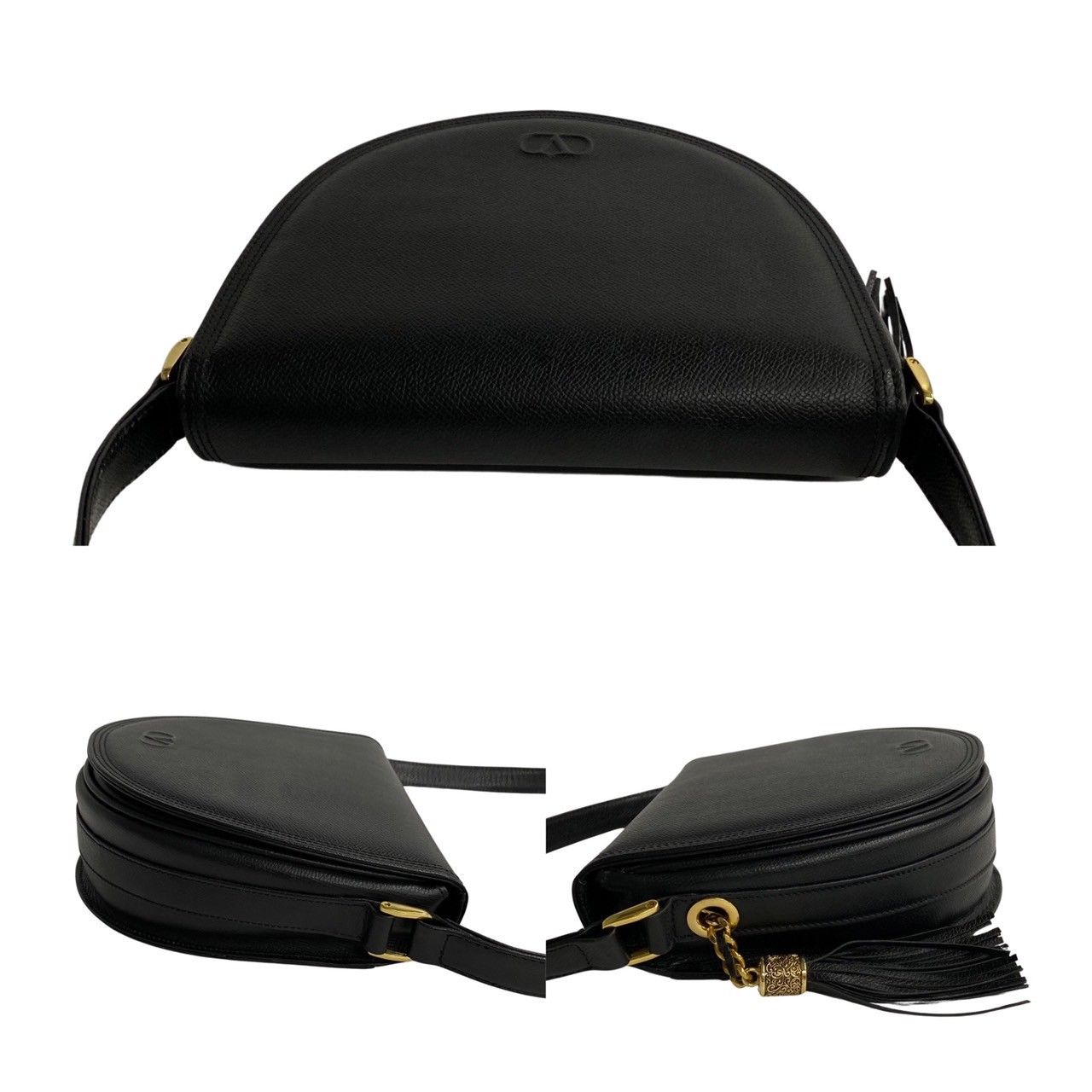 未使用保管品 VALENTINO ヴァレンティノ V ロゴ レザー 本革 フリンジ 