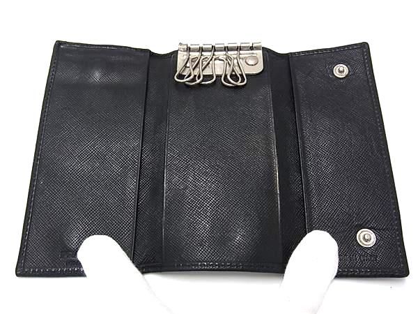 PRADA ブラック レザー キーケース　サフィアーノ org.jpg