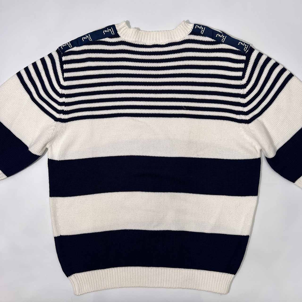 Papas ネイビー ロゴプリント 長袖セーター Papas ネイビー ロゴプリント 長袖セーター Papas ネイビー ロゴ
