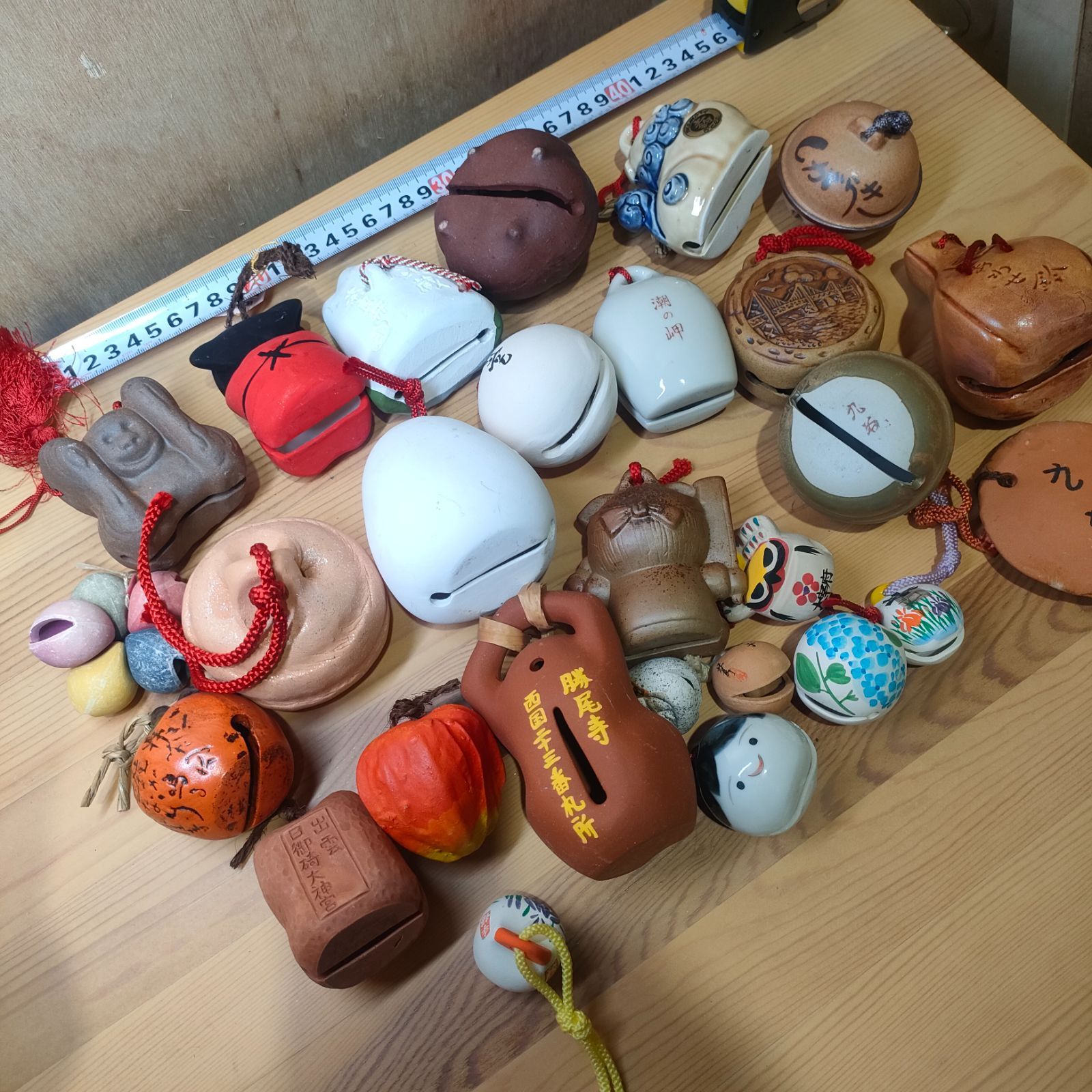 美品・土鈴大量・訳アリ】土鈴 28個セット 出雲 大宰府 信楽 九谷 手描 