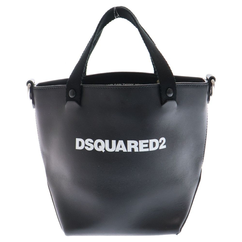 DSQUARED2 ディースクエアード フロントロゴデザイン ミニ トートバッグ ブラック