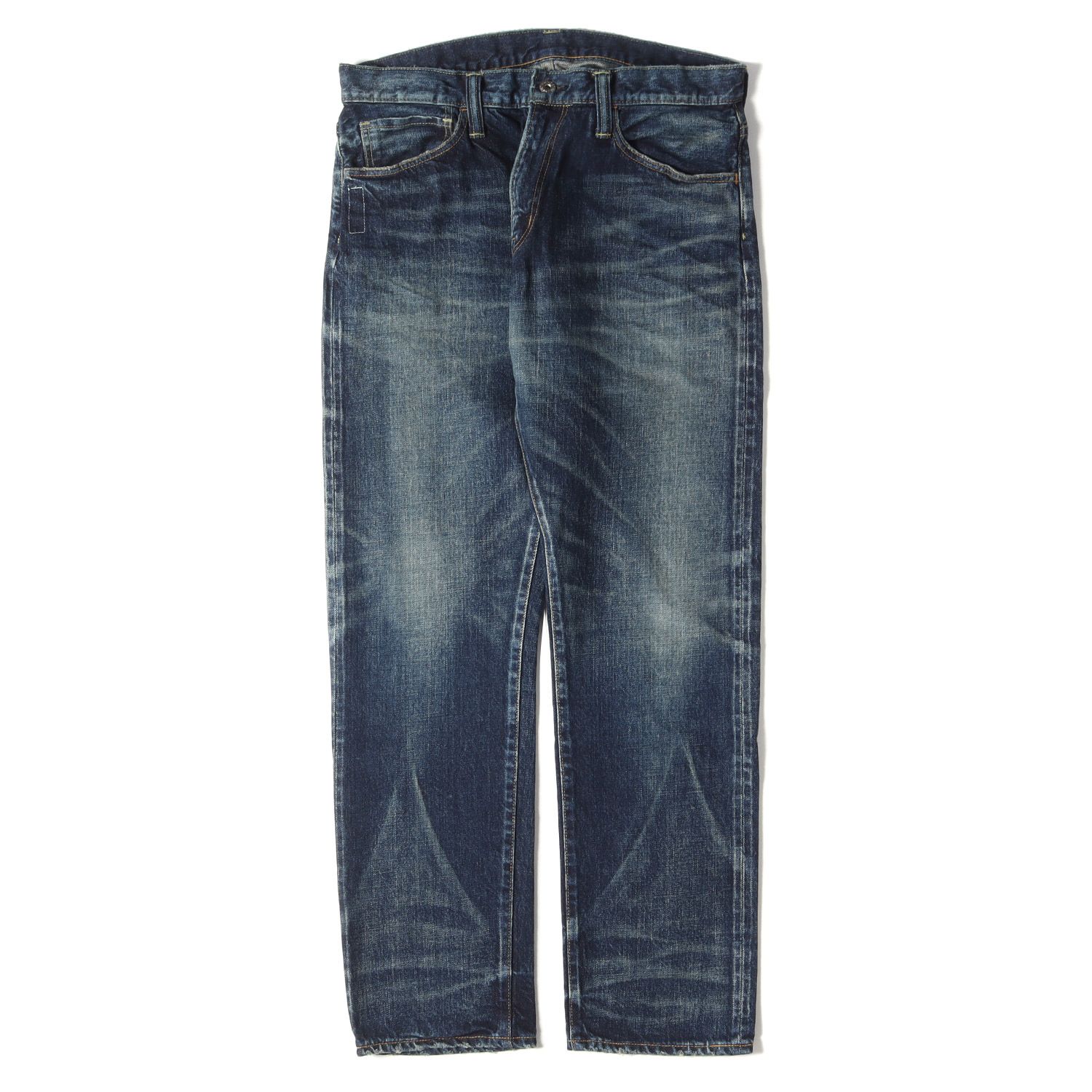 SEQUEL シークエル デニムパンツ サイズ:S 22AW fragment design フラグメント デザイン ヴィンテージ加工 デニ パンツ  DAMAGE DENIM PANTS インディゴ ブルー ボトムス ズボン ジーンズ ジーパン コラボ