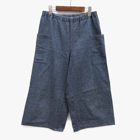 高城染工 blue in green 紺ヒッコリーのワイドテーパードパンツ ブルーイングリーン blueingreen 高城染工 ヒッコリー イージー ワイド