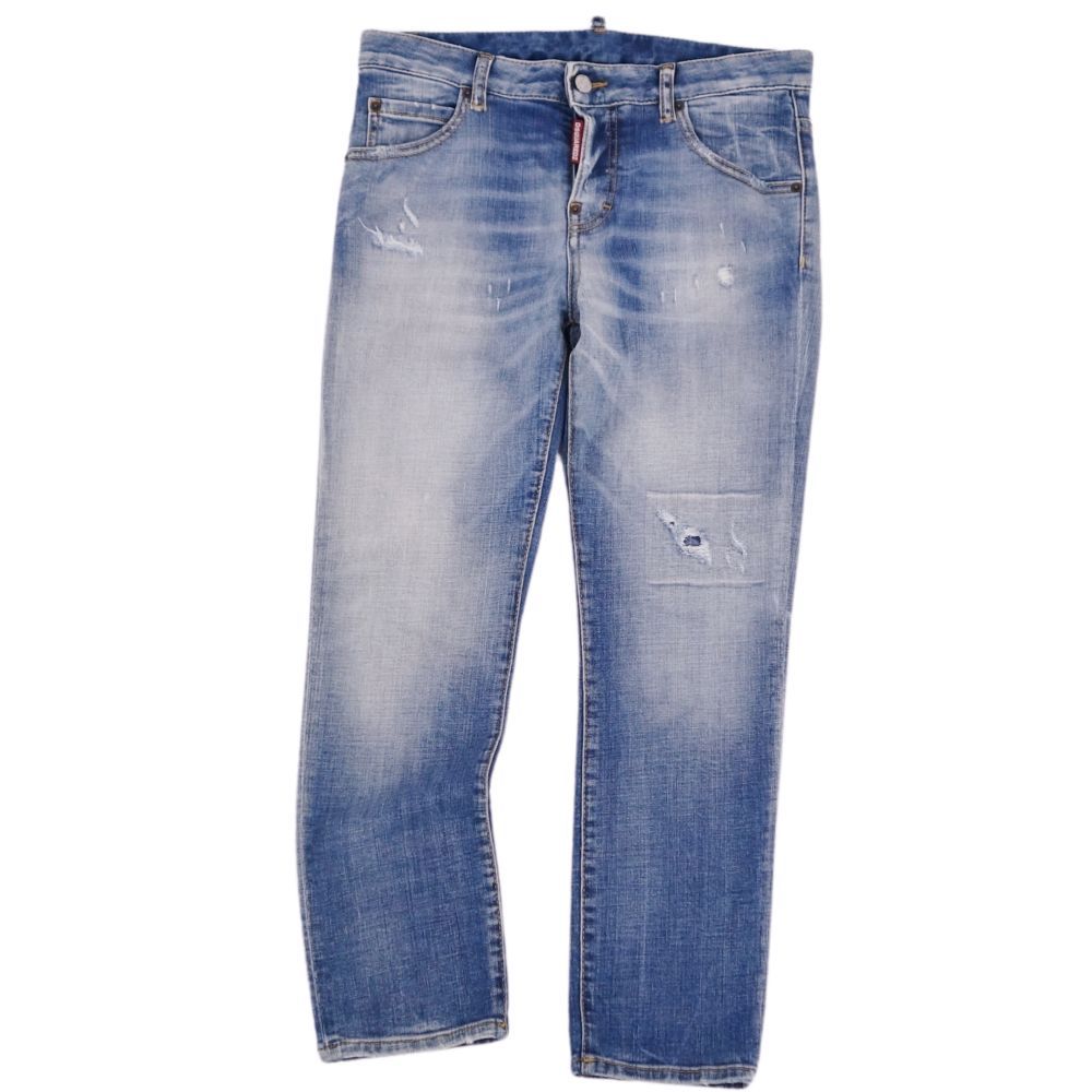 DSQUARED2/ディースクエアードのダメージ加工長袖デニムシャツ 48