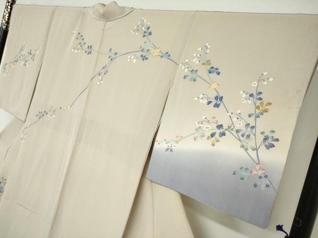 平和屋着物○本加賀友禅作家 野路博 訪問着 枝花文 暈し染め 正絹 逸品