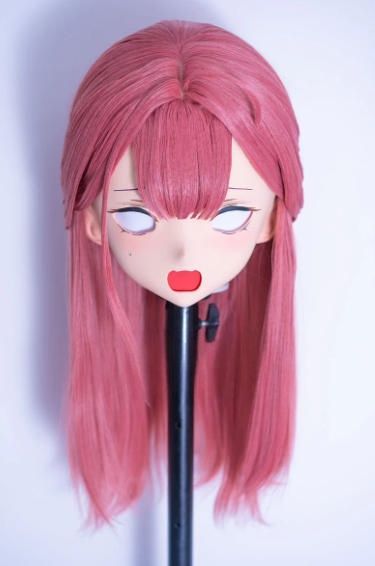 全頭マスク カツラ付き NO.1108 顔交換 フルマスク ドール ヘッドロリータ人形 コスプレ マスク 仮装 着ぐるみ コスチューム 二次元