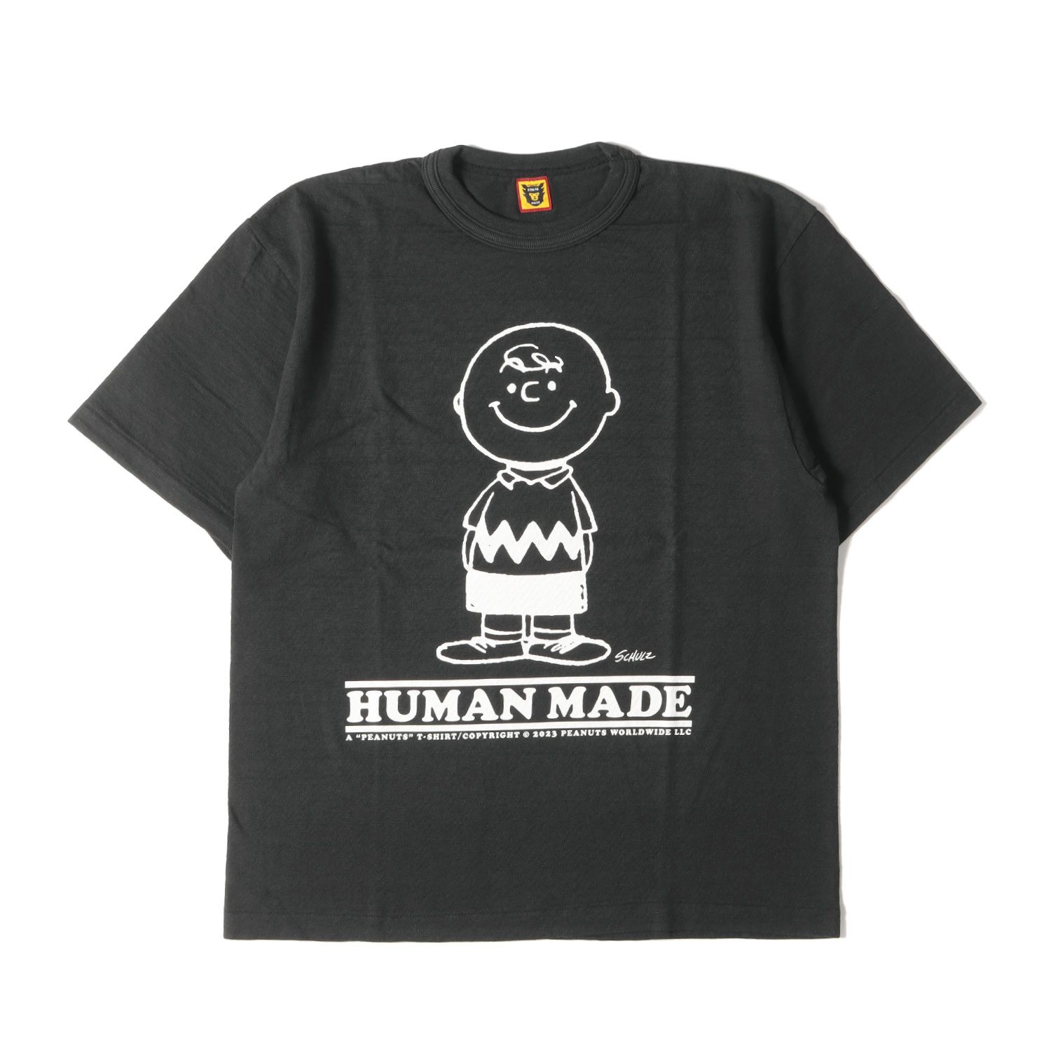 新品 HUMAN MADE ヒューマンメイド Tシャツ サイズ:L 23SS Peanuts チャーリー・ブラウン クルーネック 半袖Tシャツ PEANUTS T-SHIRT #2 ブラック 黒 トップス カットソー【メンズ】