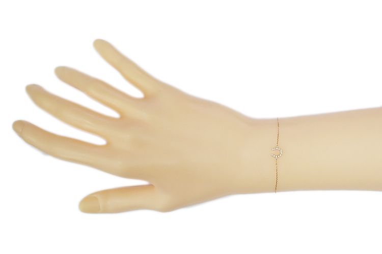 ete K18WG ダイヤモンドブレスレット ホースシュー 美品 K18YG ホースシュー ダイヤモンド ブレスレット（250213