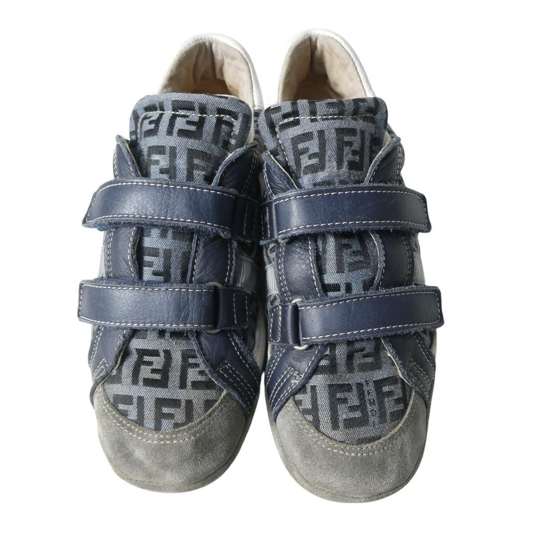 FENDI フェンディ サイズ35 約22㎝ ズッカ柄 ロゴ キャンバス×スエード