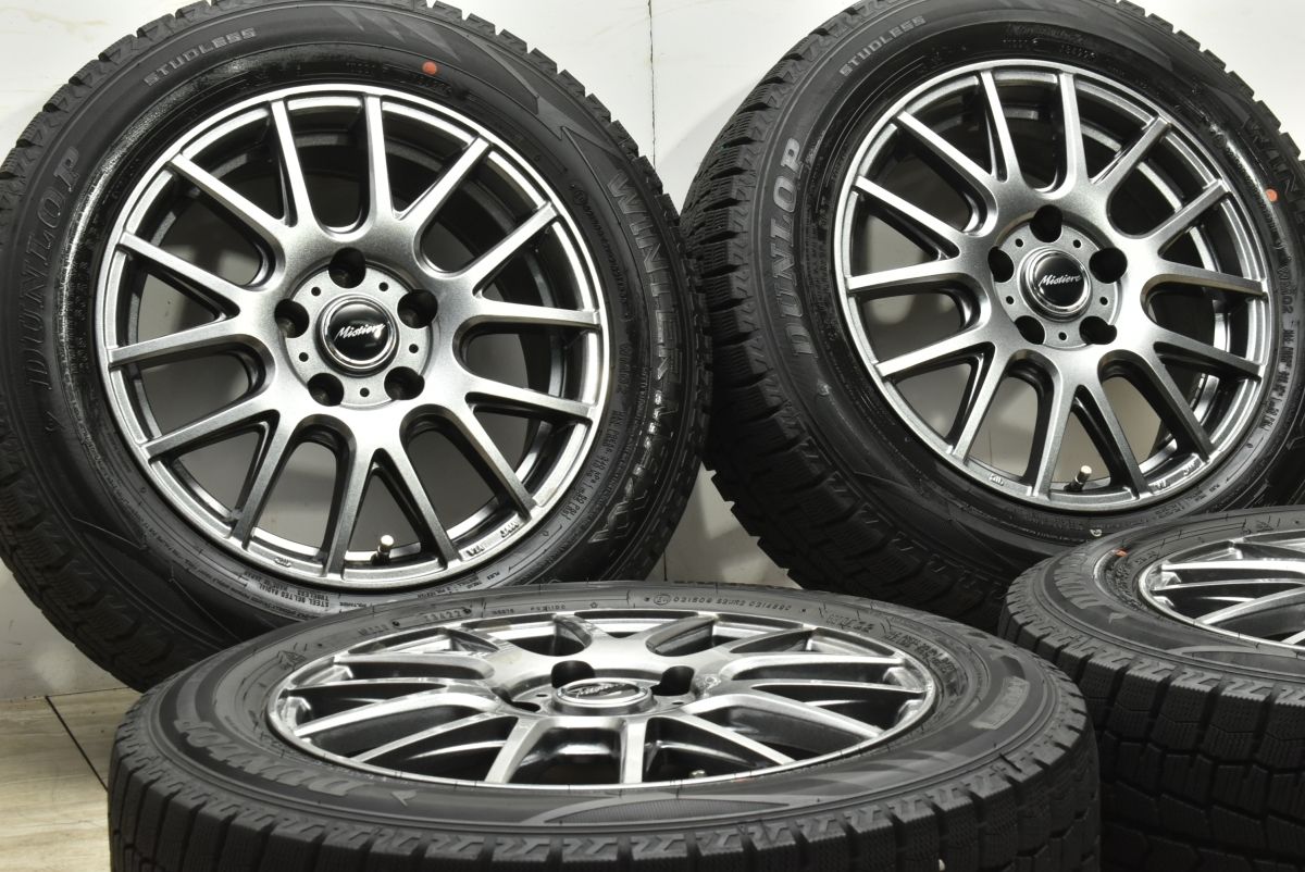 バリ溝 ミスティーレ 16in 6.5J 38 PCD114.3 ダンロップ ウィンターマックス WM02 205|60R16 ノア ヴォクシー ステップワゴン セレナ