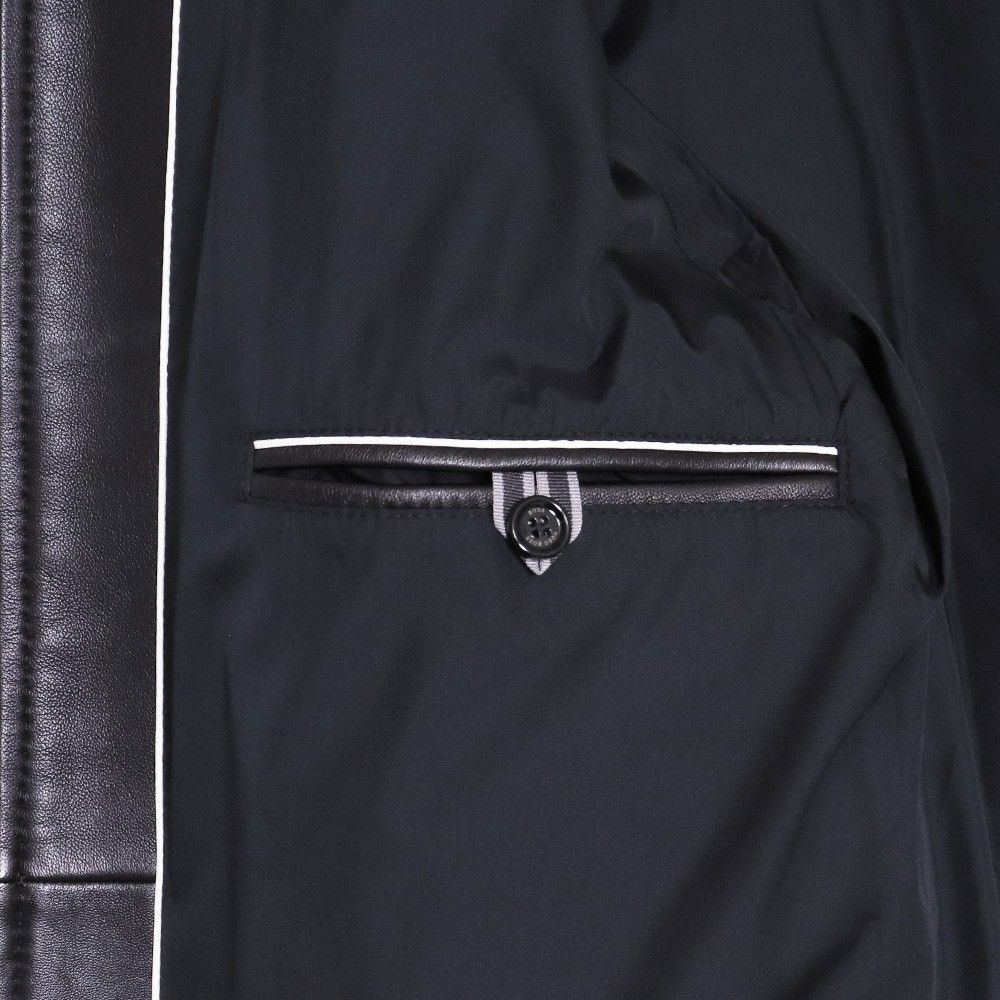 HUGO BOSSレザー シングルライダース　ジャケット　ブラックタグ メンズレザージャケット | HUGO BOSS
