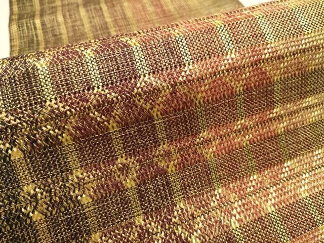 平和屋着物●ひなや工房　くむ・あむ・おる　伊豆蔵明彦　太鼓柄袋帯　横段文　金糸　正絹　逸品　CAAT8071hy 平和屋着物○ひなや工房 くむ・あむ・おる 伊豆蔵明彦 太鼓柄袋帯 横段