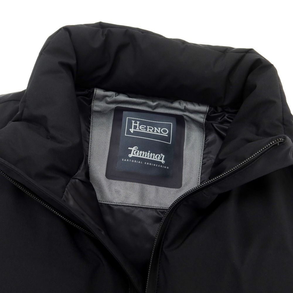 【中古】ヘルノ Herno Laminar GORE-TEX ポリエステル中綿 ダウンベスト ブラック【サイズ48】【メンズ】