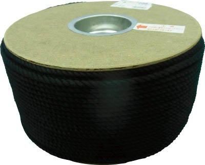 2営業日で発送 ユタカメイク ユタカ ポリエステルロープ ドラム巻 5φ×200m 黒 code 7541406