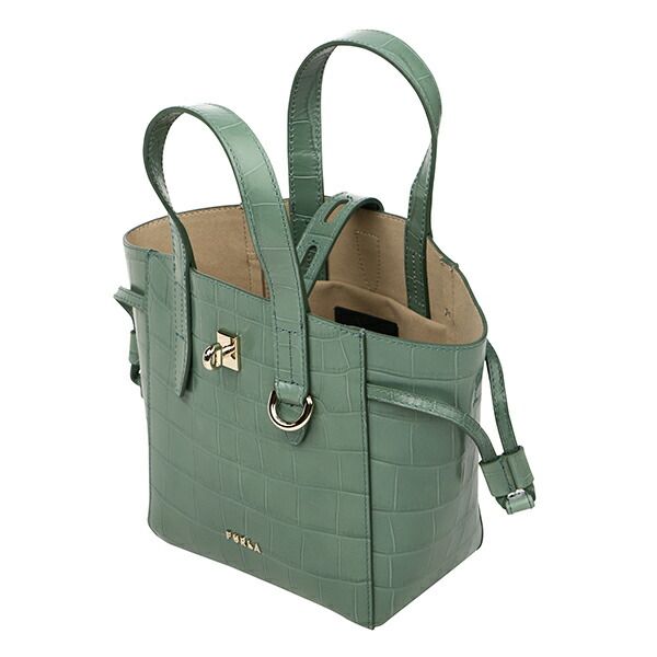 最終お値下げ【美品】フルラ FURLA ミント グリーン トートバッグ FURLA フルラ 美品 キャンバス 2WAY バッグ ショルダー トートバッグ