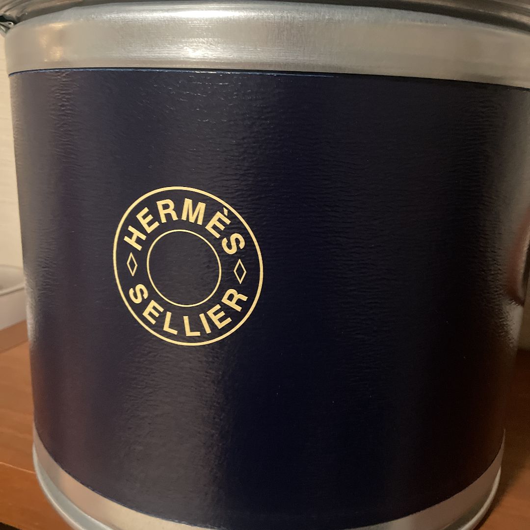 エルメスサドルボックス馬具缶ネイビースモール