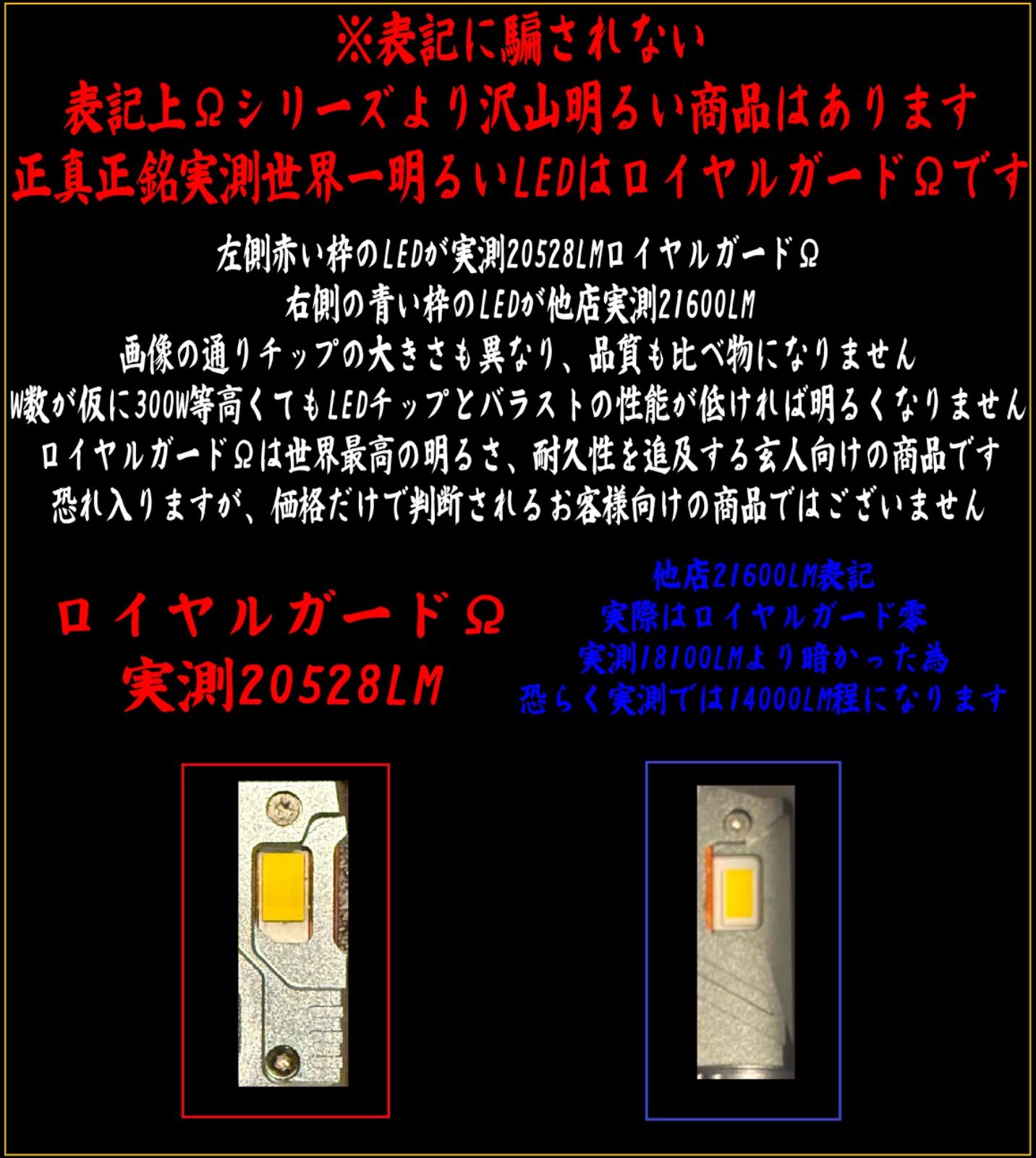 世界最高の明るさ怪物 ロイヤルガードオメガ LEDフォグライト イエロー 