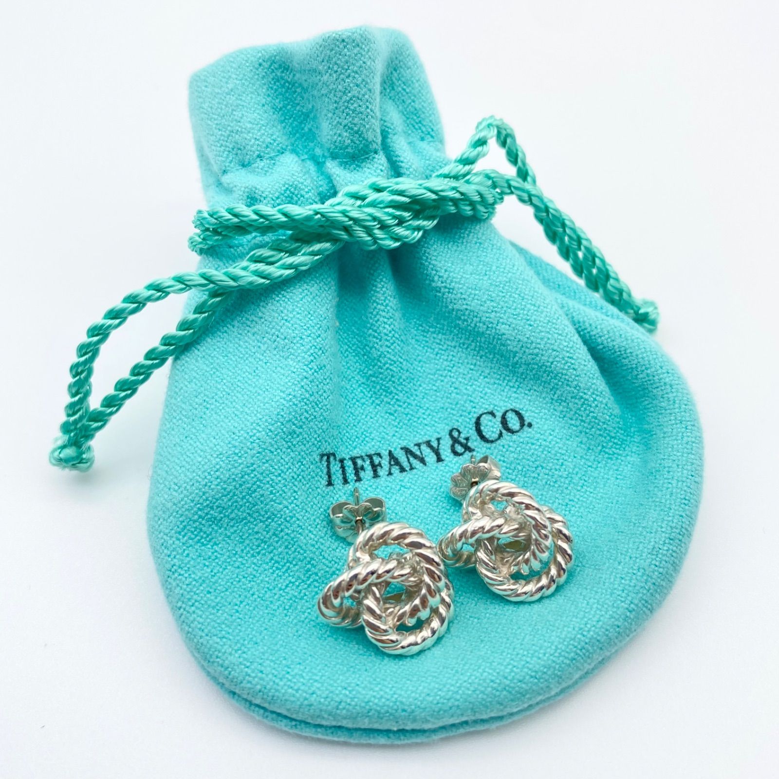 ◇98【T.B】TIFFANY&Co. ティファニーツイストロープピアス K14 