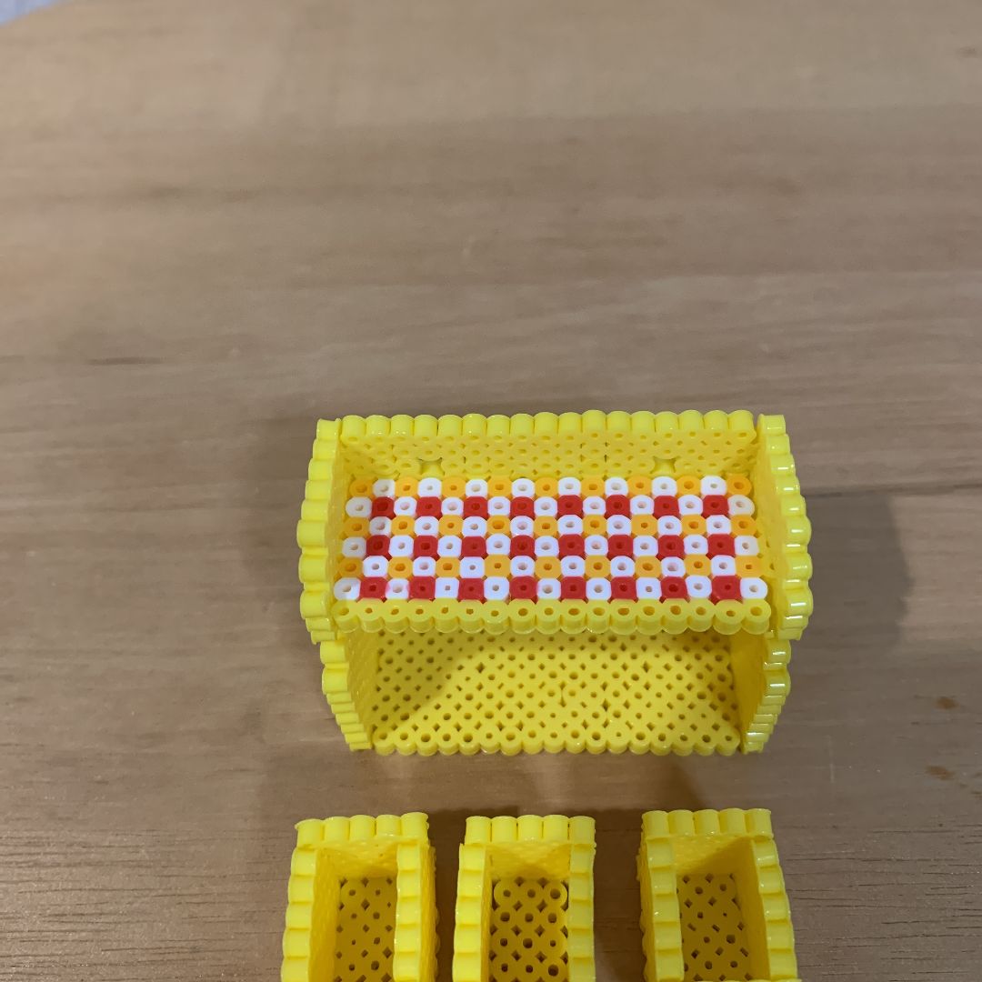 アイロンビーズ ミニチュア レトロ調味料入れ クッキングジョア風 黄 