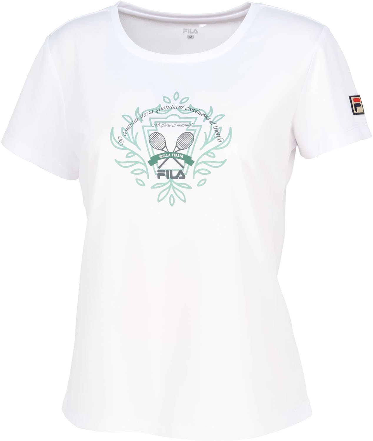 Size L_Color ホワイト フィラ テニス グラフィックTシャツ 吸水速乾 UVカット加工 FDZEL0043 レディース ホワイト