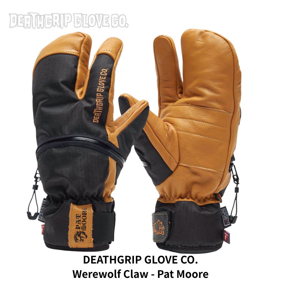 DEATHGRIP GLOVE CO. デスグリップグローブ Werewolf Claw Pat Moore ウェアウルフクロー シグネチャーモデル パットムーア スノーボードグローブ 本革 防水 クロー型 トリガーミトン グローブ