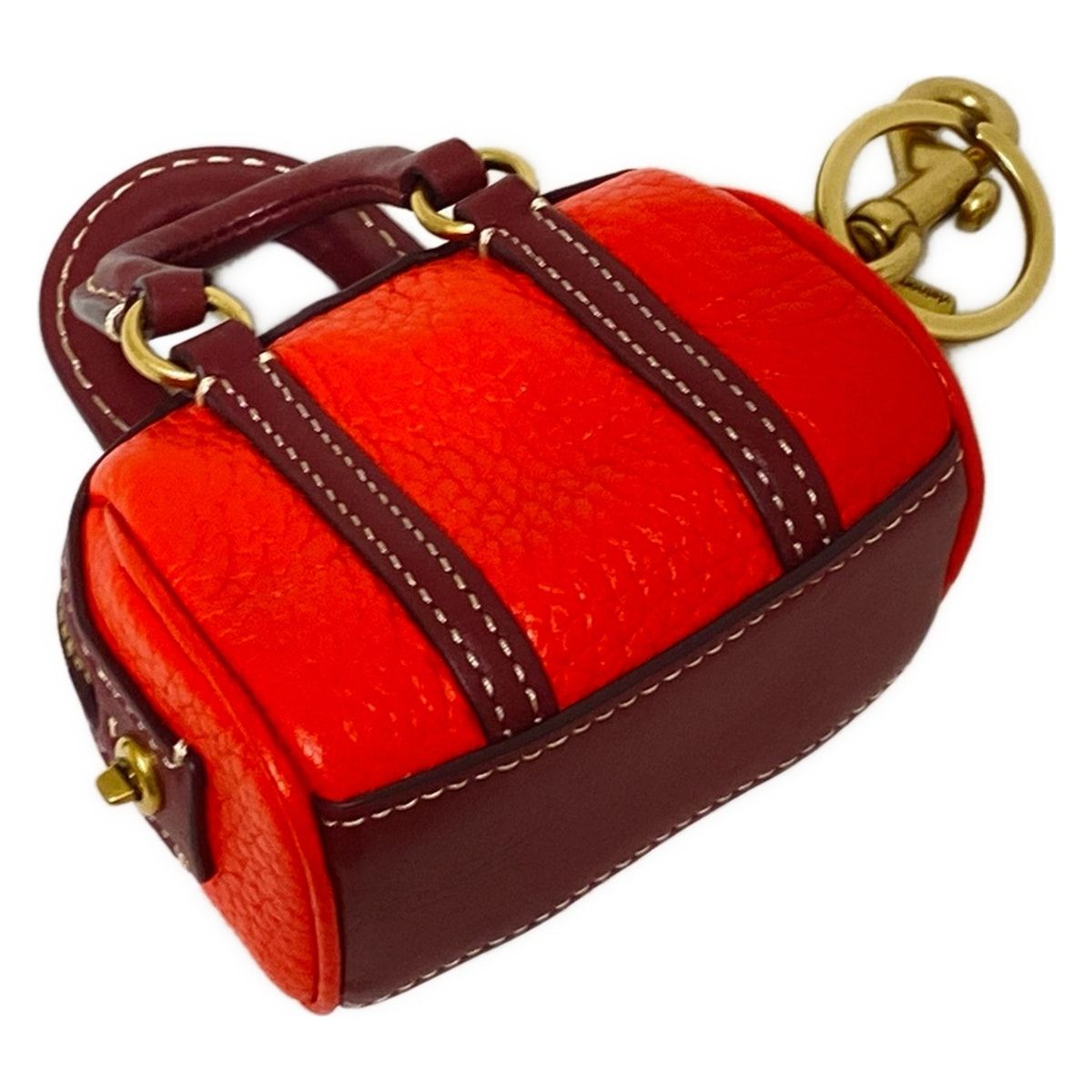 COACH コーチ キーホルダー チャーム ミニ ルビー サッチェル バッグ チャーム CA318 レッド×ボルドー バッグ モチーフ レザー