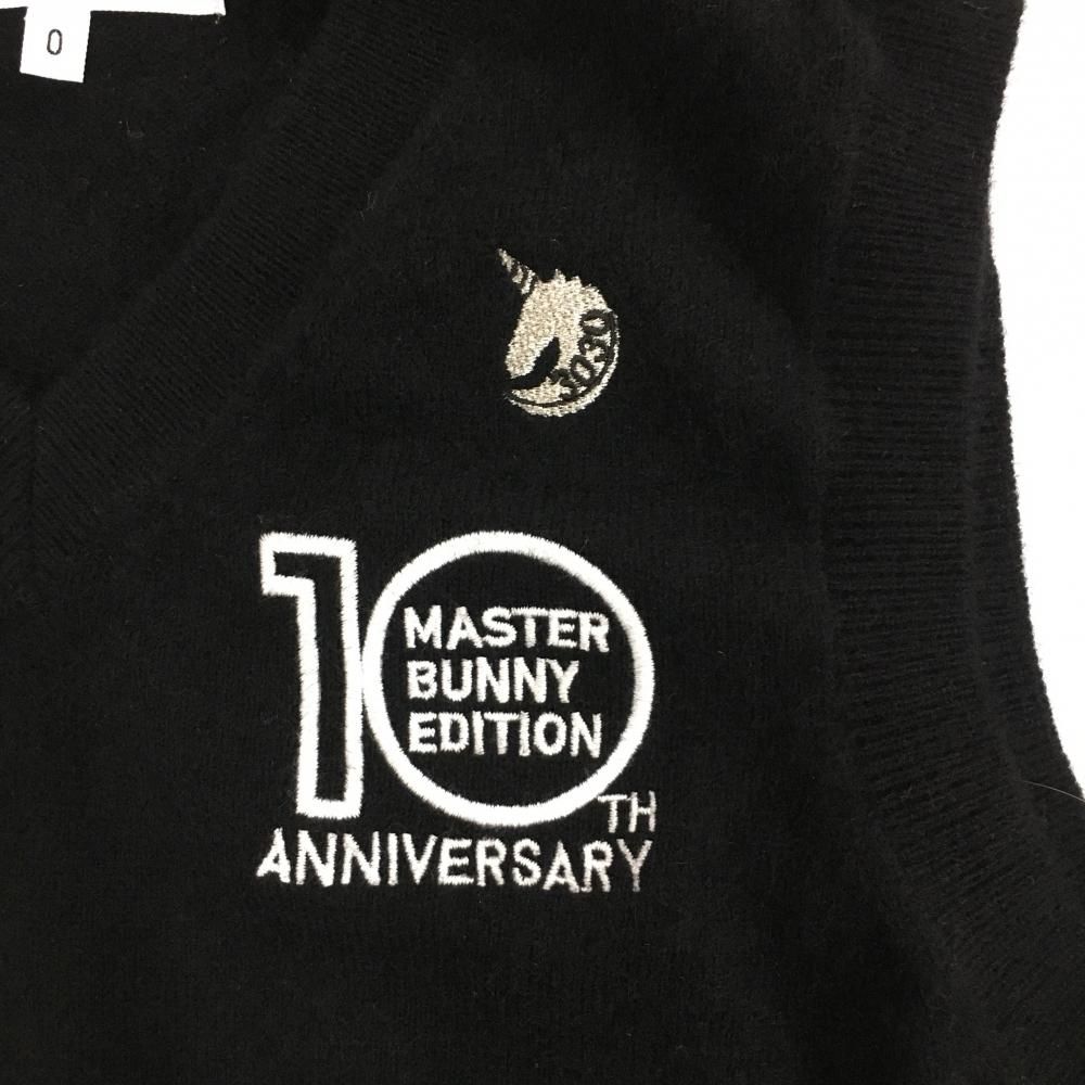 超美品】マスターバニー ニットベスト 黒 Vネック カシミヤ100