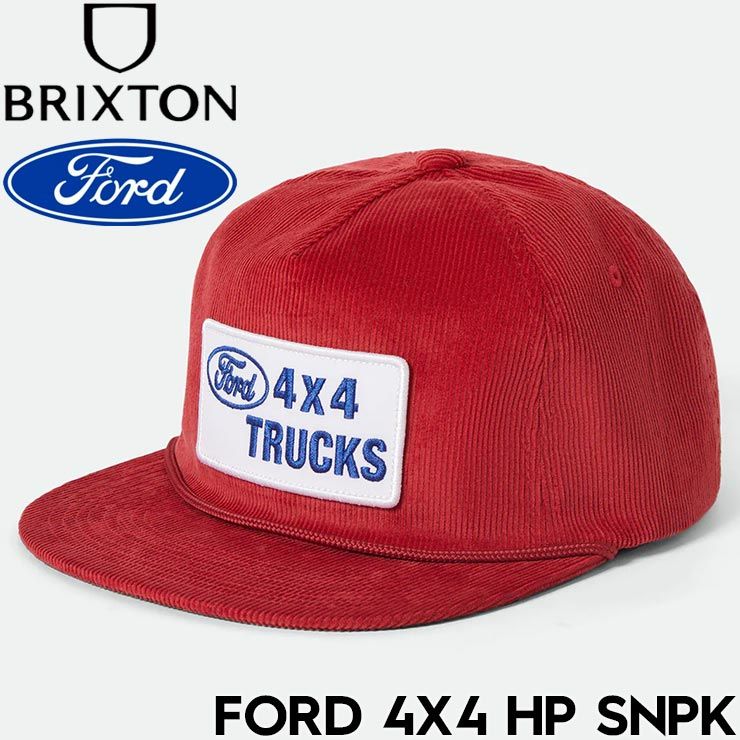 BRIXTON ブリクストン FORD 4X4 HP SNPK スナップバックキャップ 帽子 11968 CANDY APPLE RED 25FW 日本代理店正規品