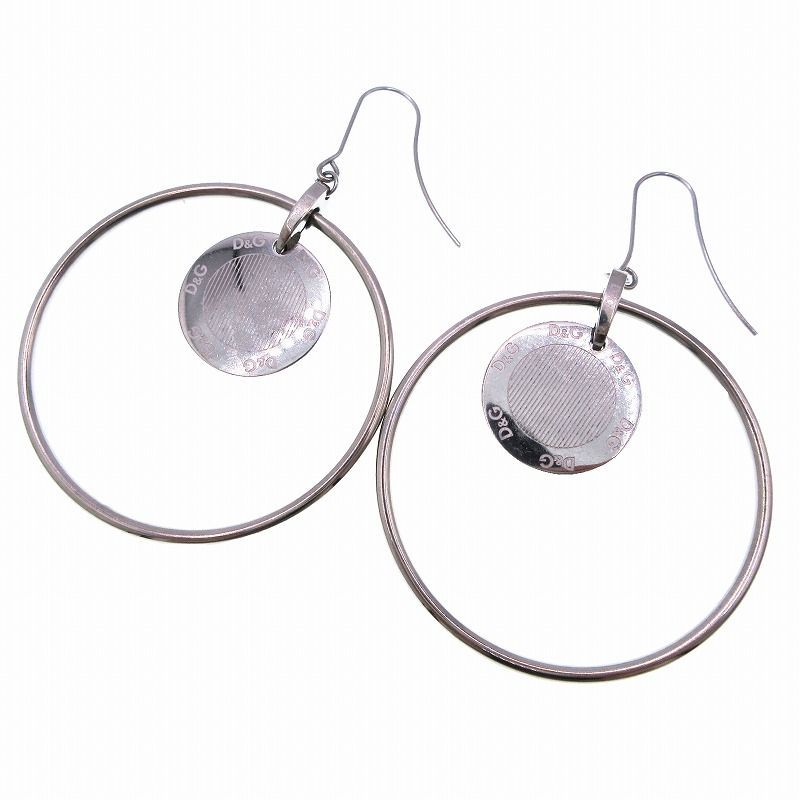 D&G シルバーフープピアス シルバー]バンピーフープピアス