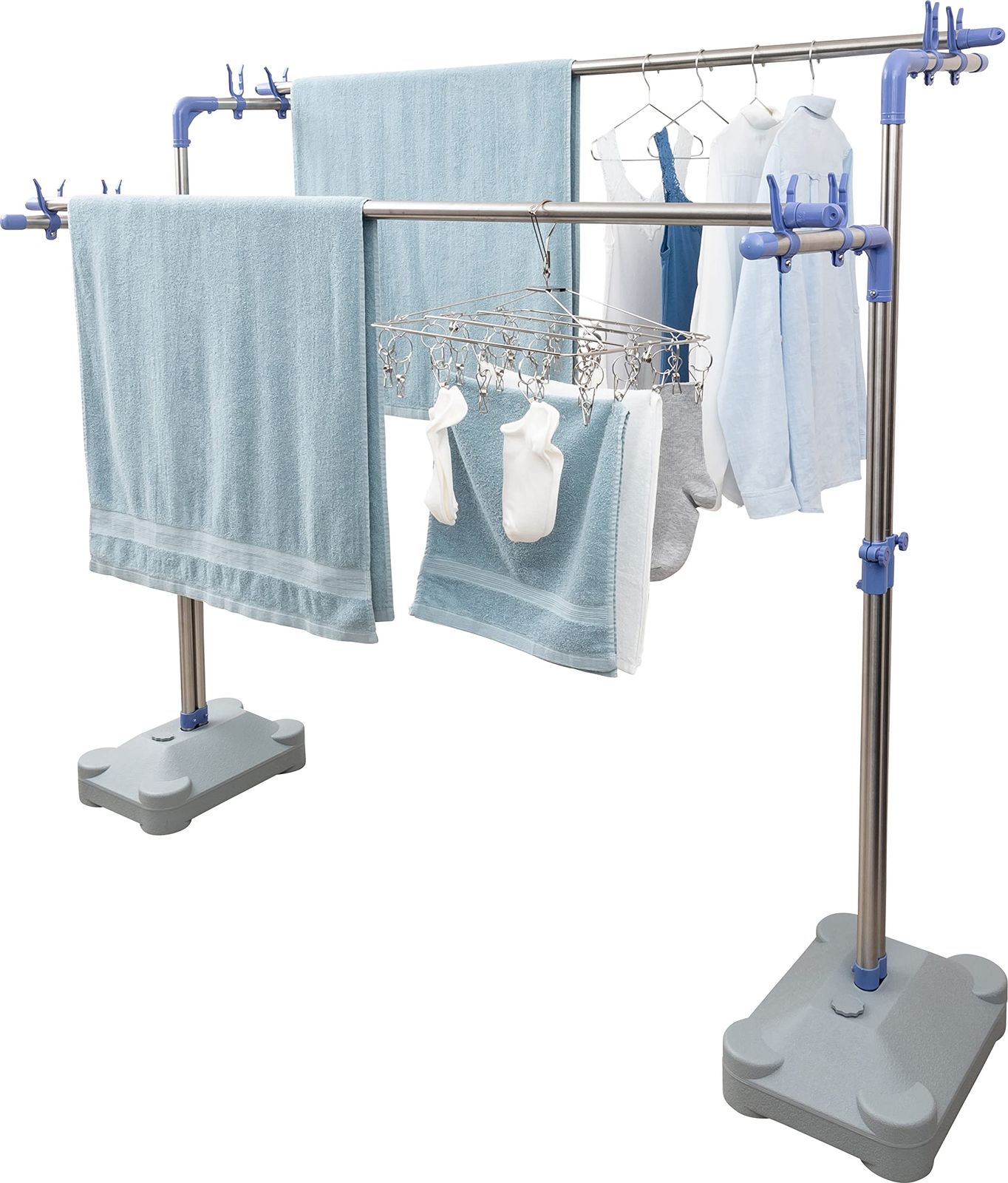 ekans エカンズ ステンレス 伸縮式ものほし台 ブローベース付き KSB-100