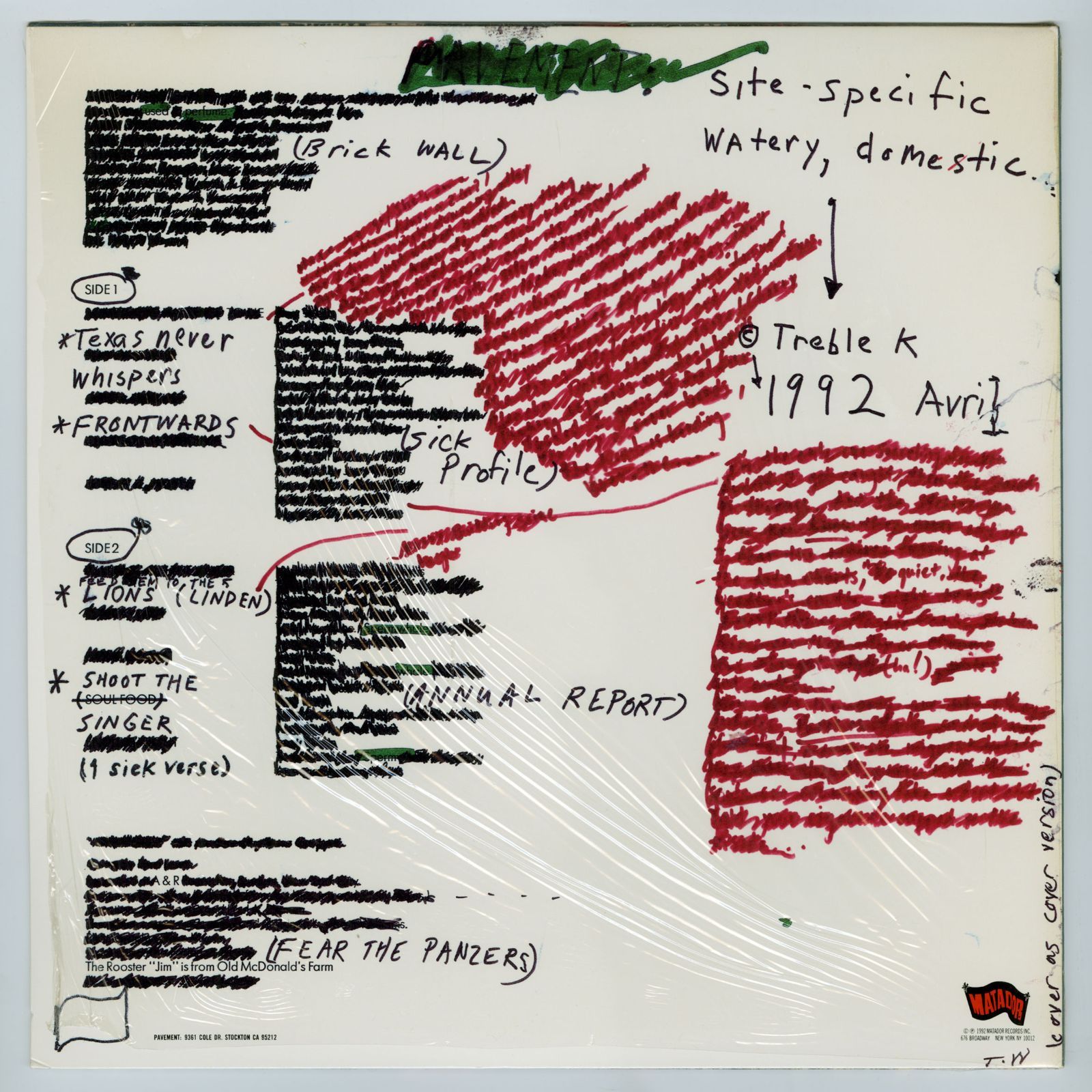 ユーズド】Pavement / Watery, Domestic [US Org.EP][12inch | Matador 