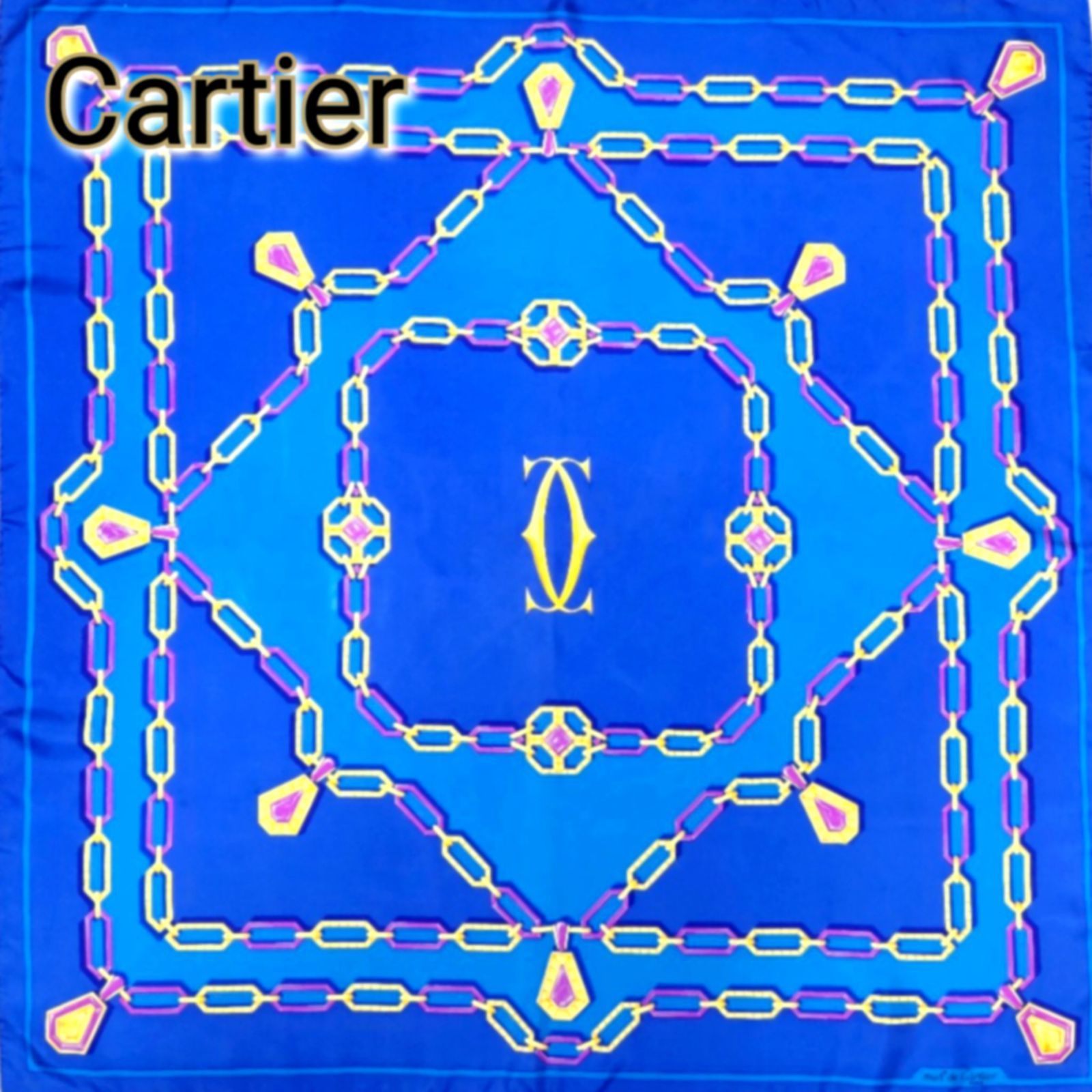 Cartier カルティエ スカーフ マストドゥカルティエ シルク
