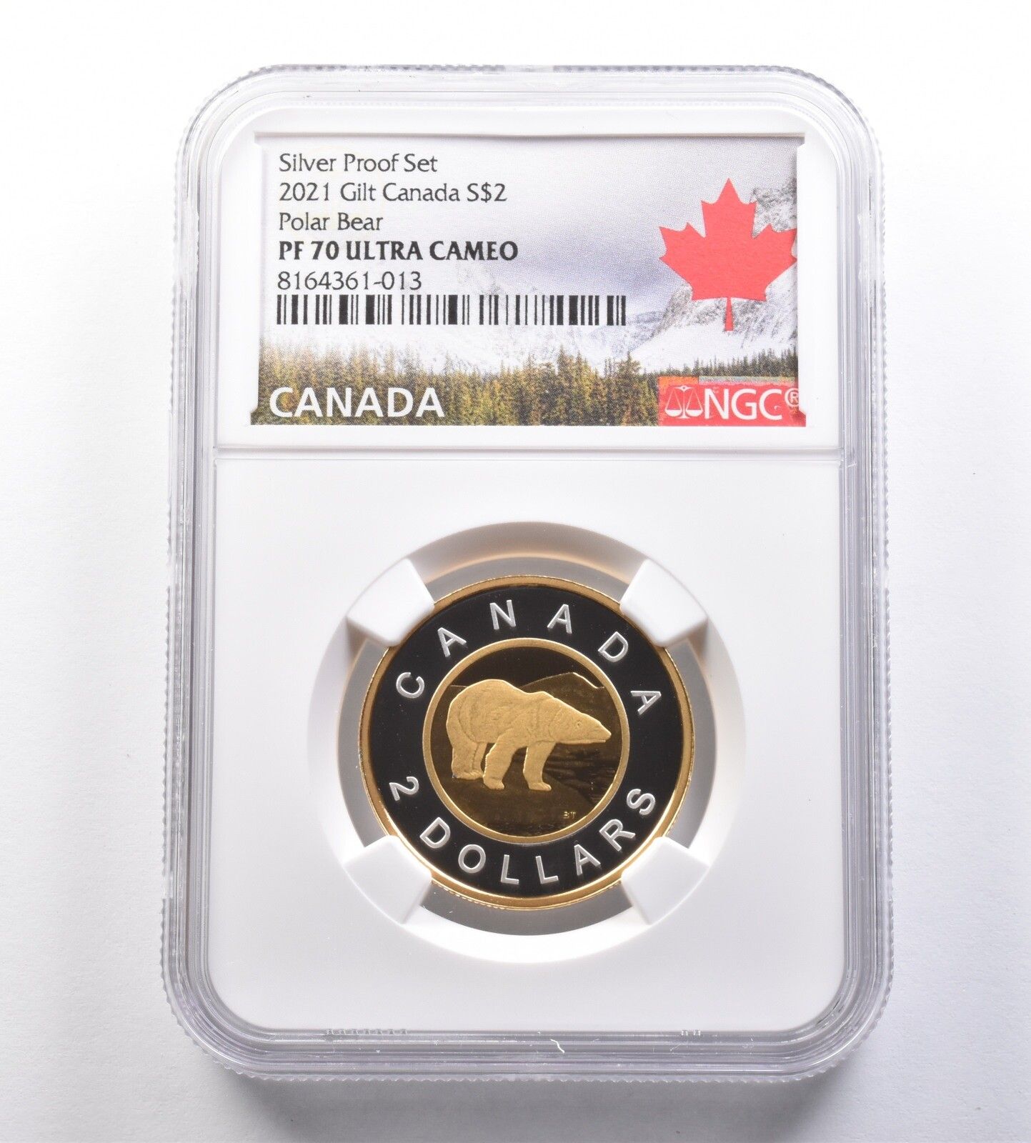 2021年 カナダ 2ドル金箔銀貨プルーフセット シロクマ PF70 UCAM NGC