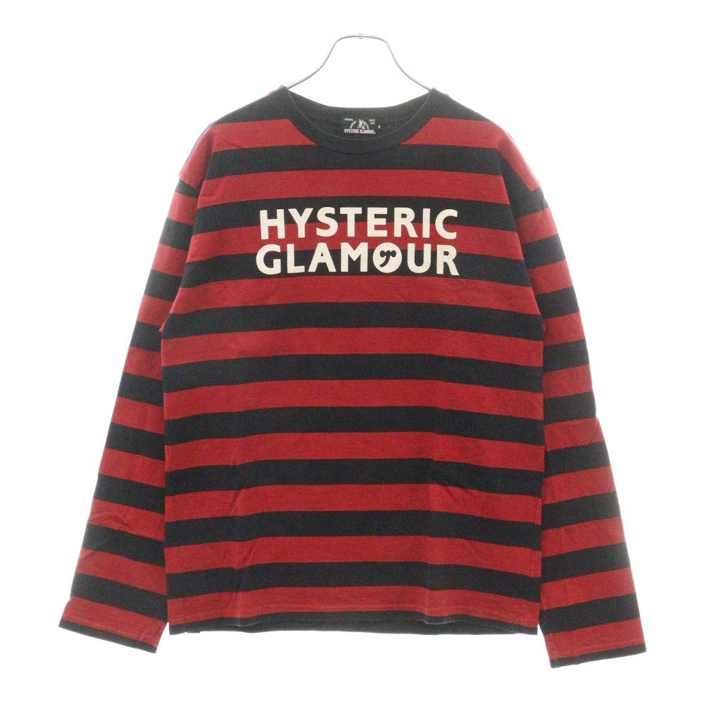 HYSTERIC GLAMOUR (ヒステリックグラマー) 17AW HYS SYMBOL ボーダー長袖Tシャツ カットソー レッドxブラック 02173CL14