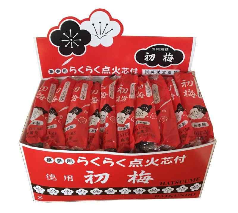梅薫堂 らくらく点火芯付初梅1P×50束 | 火付け 点火芯 らくらく 風の強い日 安心 国産 淡路島 ばいくんどう 線香 お線香 御香 実用 家庭用 墓参 お墓参り お墓 仏事 喪中 葬儀