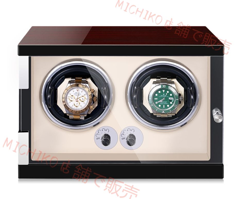 ワインディングマシーン 腕時計 ウォッチワインダー 時計 自動巻き上げ機 ワインダー ダ マブチモーター LED ライト付 静音設計 蓋を開くと回転停止 PU 皮質 男女の腕時計は全部使えます