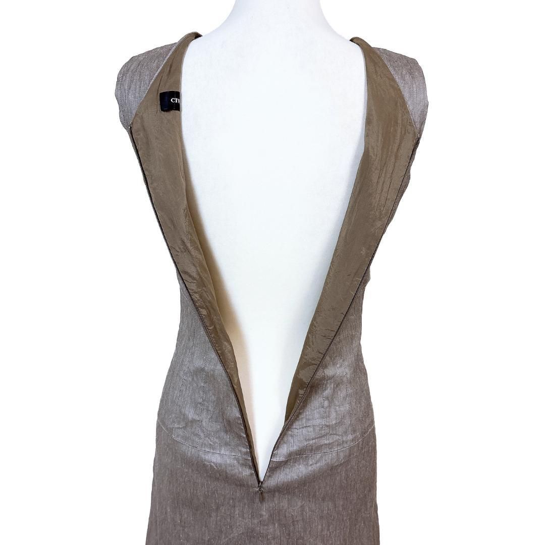 美品】チヴィディーニ リネン ノースリーブワンピース イタリア製 44