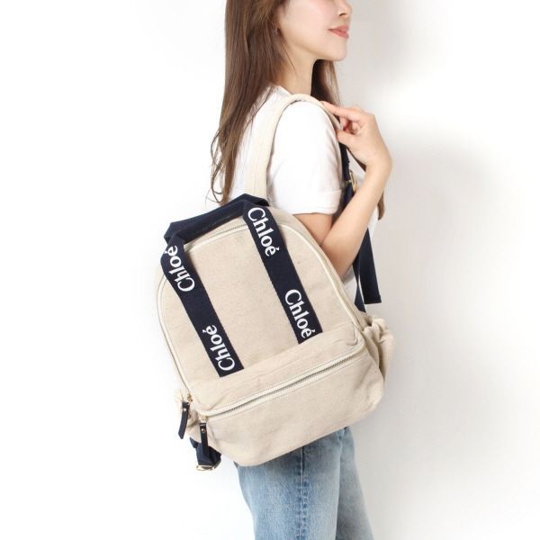 25SSモデル クロエ Chloe シグネチャーロゴ バックパック CHLOE